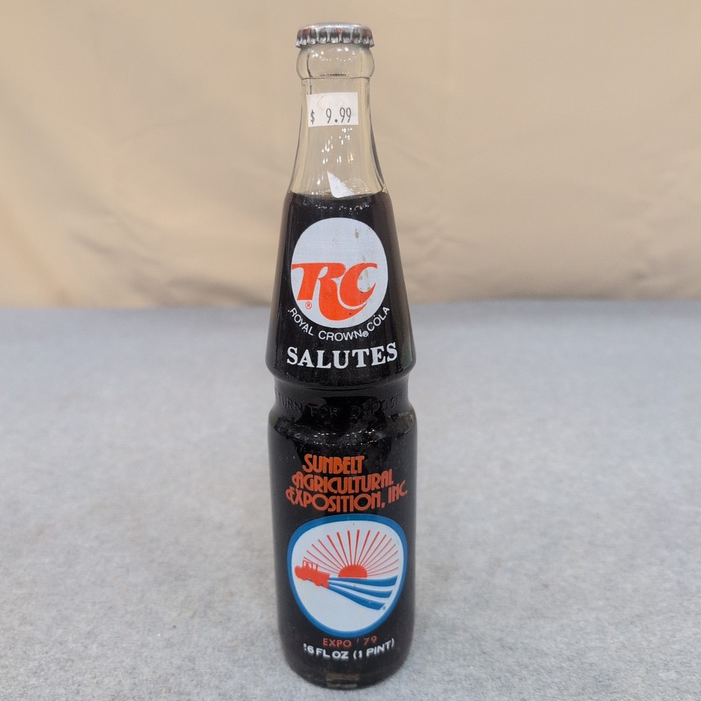 Vintage 1979 RC Cola Sunbelt Agricultural Exposition Souvenir Bottle 16oz Sealed - Picture 1 of 2